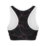 Purple Lightning Print Women's Sports Bra