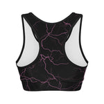 Purple Lightning Print Women's Sports Bra