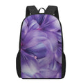 Purple Lily Flower Print 17 Inch Backpack