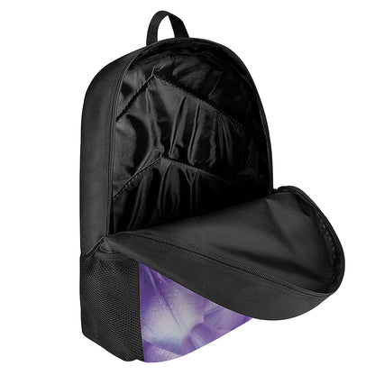 Purple Lily Flower Print 17 Inch Backpack