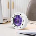 Purple Lily Flower Print Alarm Clock