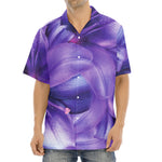 Purple Lily Flower Print Aloha Shirt