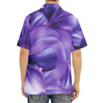 Purple Lily Flower Print Aloha Shirt