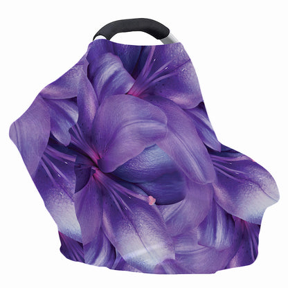 Purple Lily Flower Print Baby Seat Cover