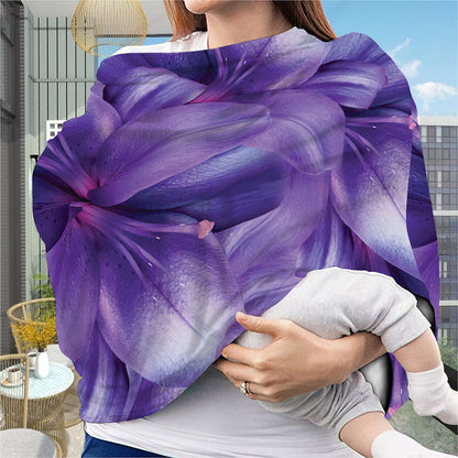Purple Lily Flower Print Baby Seat Cover