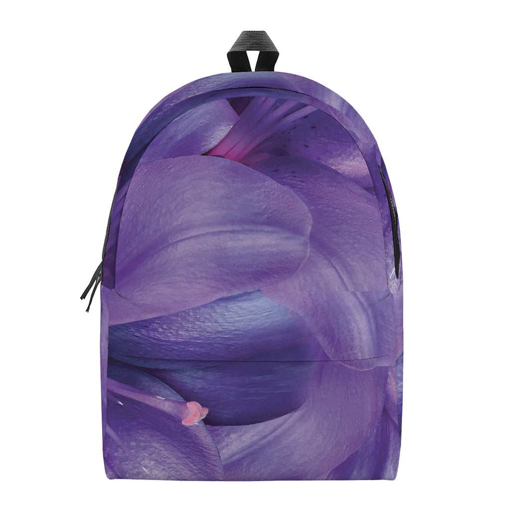 Purple Lily Flower Print Backpack