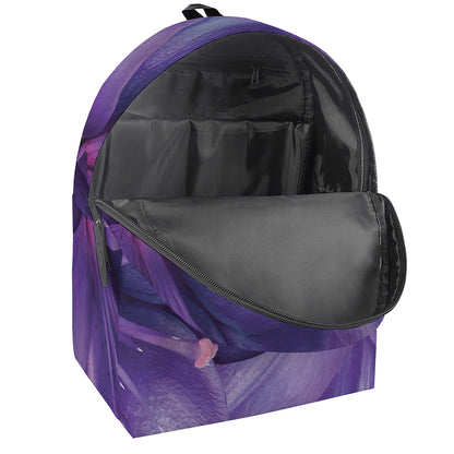 Purple Lily Flower Print Backpack