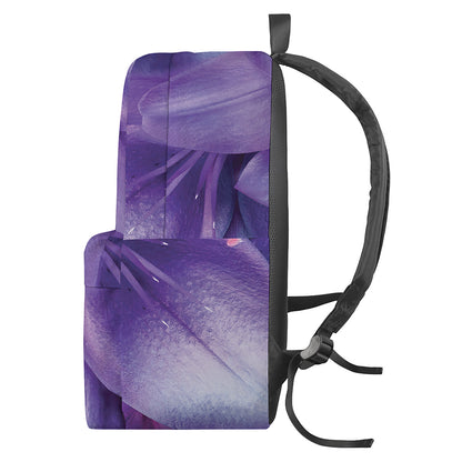 Purple Lily Flower Print Backpack