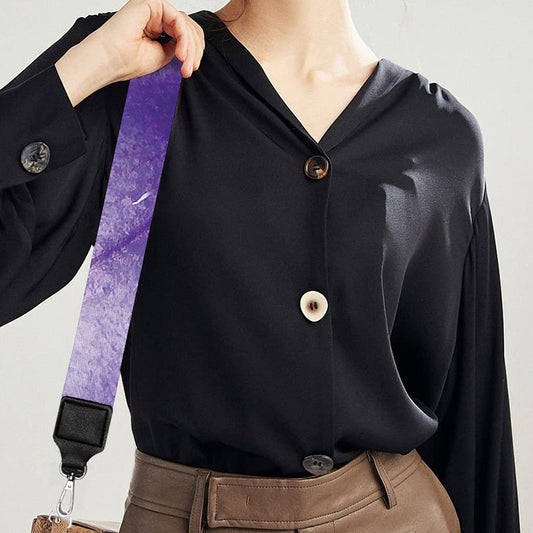 Purple Lily Flower Print Bag Strap