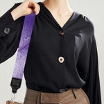 Purple Lily Flower Print Bag Strap
