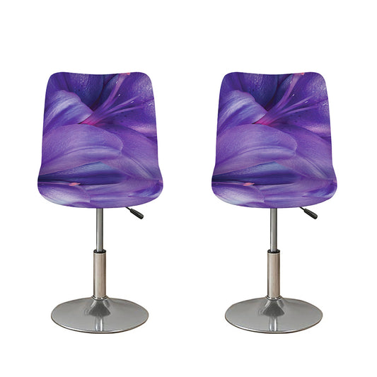 Purple Lily Flower Print Bar Stool Covers