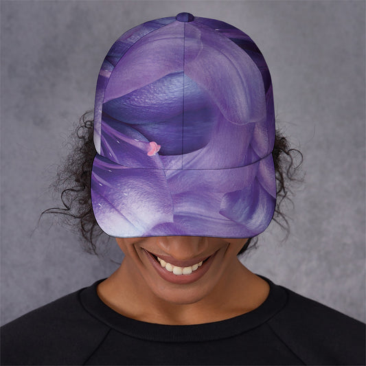 Purple Lily Flower Print Baseball Cap