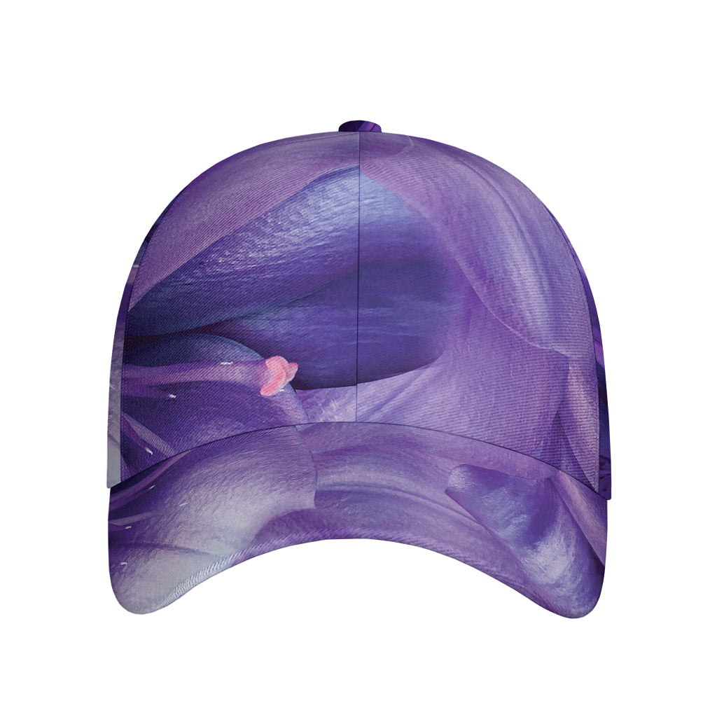Purple Lily Flower Print Baseball Cap