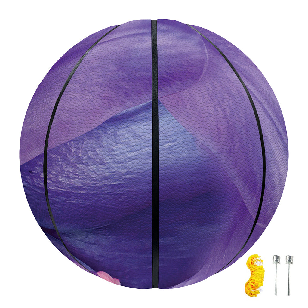 Purple Lily Flower Print Basketball