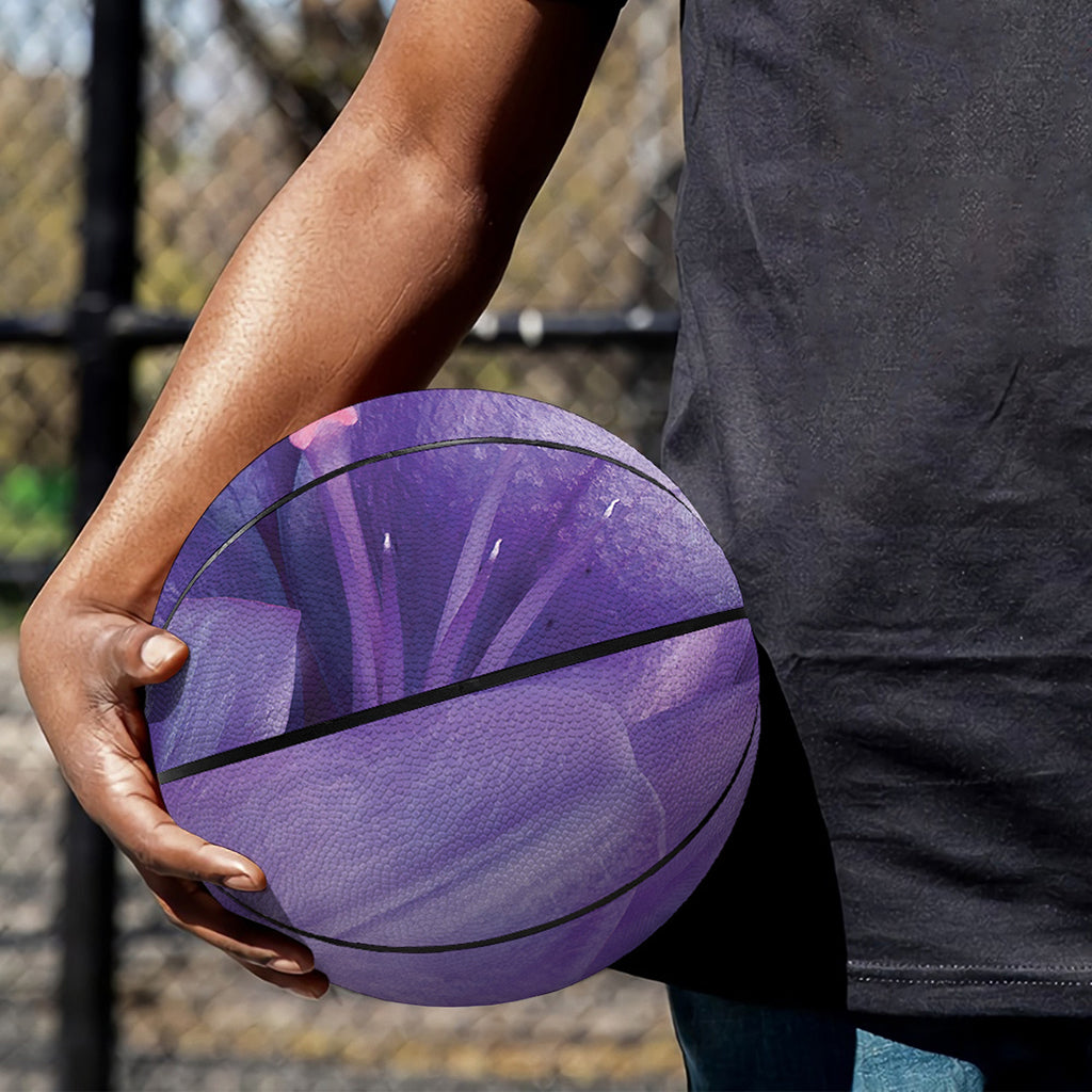 Purple Lily Flower Print Basketball