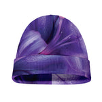 Purple Lily Flower Print Beanie