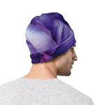 Purple Lily Flower Print Beanie