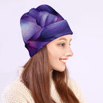 Purple Lily Flower Print Beanie