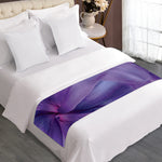 Purple Lily Flower Print Bed Runner