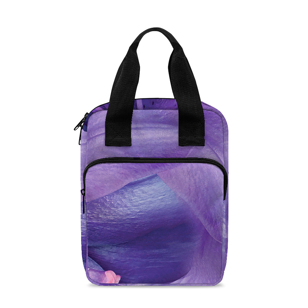 Purple Lily Flower Print Bible Tote Bag