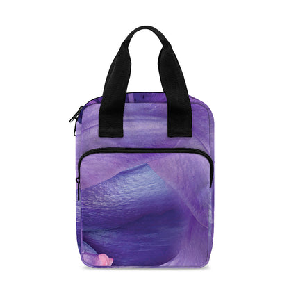Purple Lily Flower Print Bible Tote Bag
