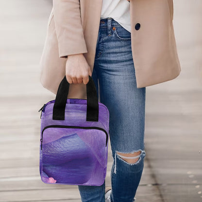 Purple Lily Flower Print Bible Tote Bag