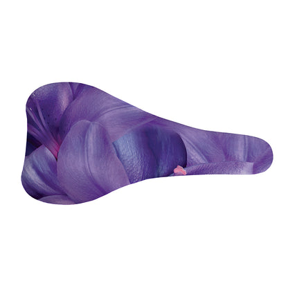 Purple Lily Flower Print Bicycle Seat Cover