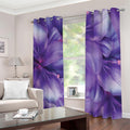 Purple Lily Flower Print Dimout Grommet Curtains