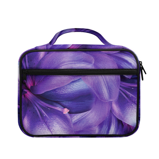 Purple Lily Flower Print Briefcase Bible Bag