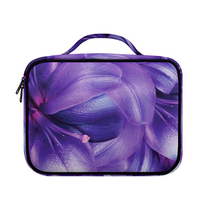 Purple Lily Flower Print Briefcase Bible Bag
