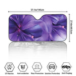 Purple Lily Flower Print Car Windshield Sun Shade