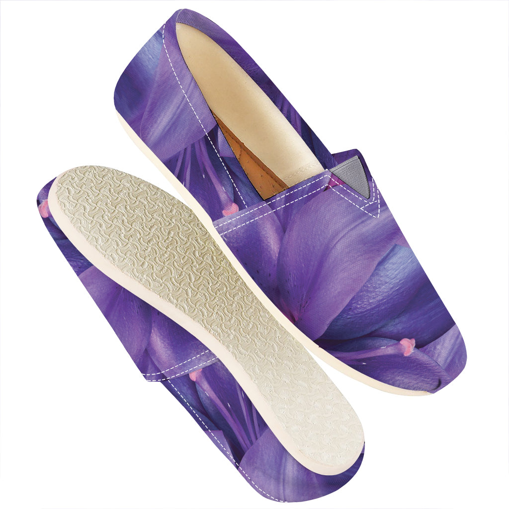 Purple Lily Flower Print Casual Shoes