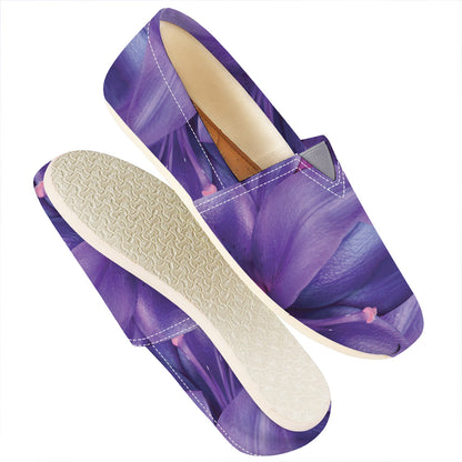 Purple Lily Flower Print Casual Shoes