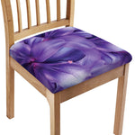 Purple Lily Flower Print Chair Cushion Cover