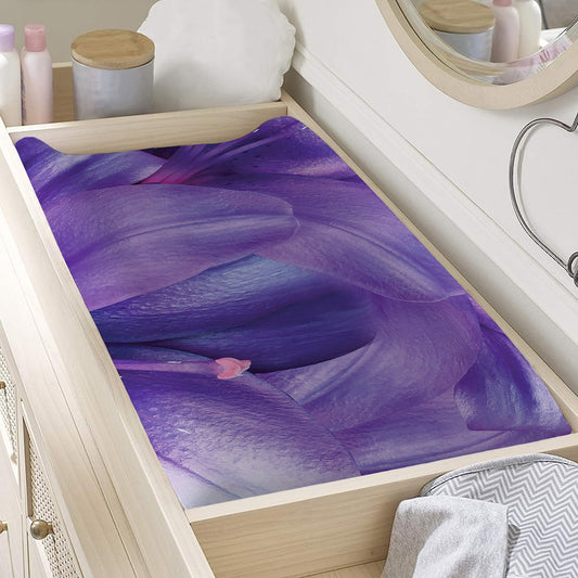 Purple Lily Flower Print Changing Pad Cover