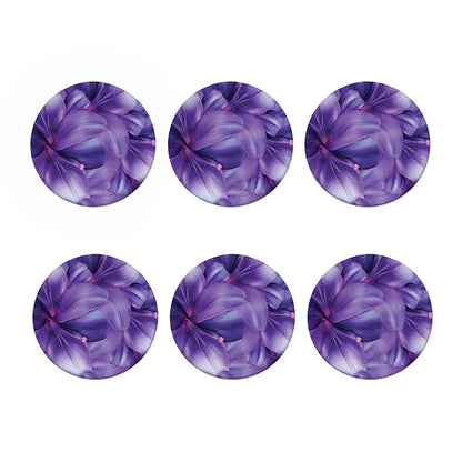 Purple Lily Flower Print Coaster Set