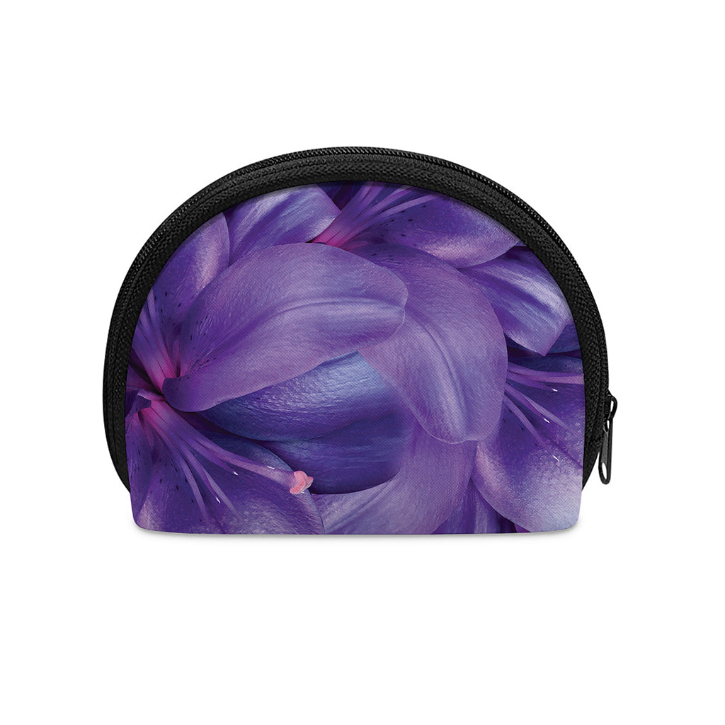 Purple Lily Flower Print Coin Purse