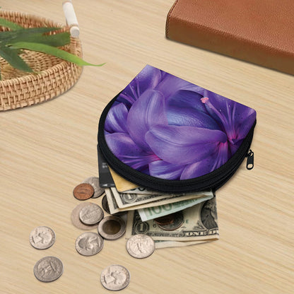 Purple Lily Flower Print Coin Purse