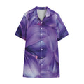 Purple Lily Flower Print Cotton Hawaiian Shirt