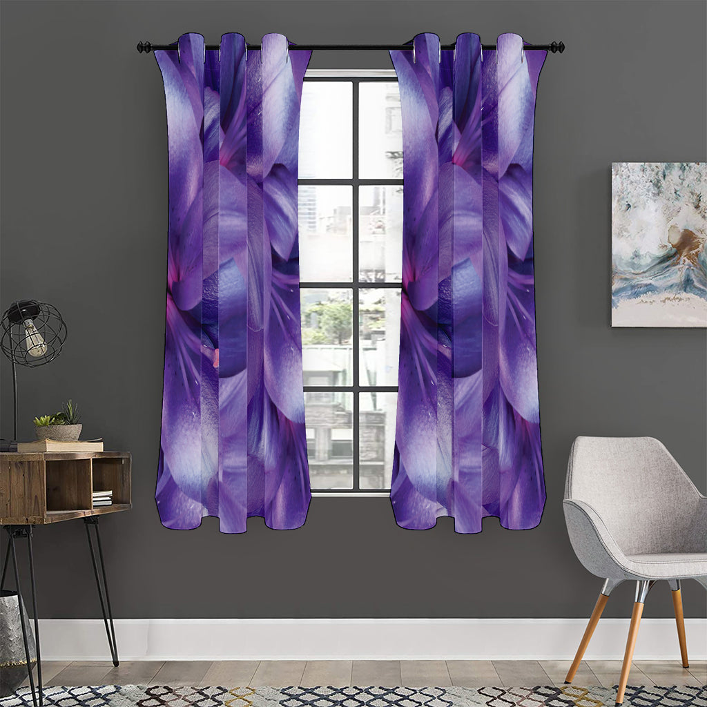 Purple Lily Flower Print Curtain