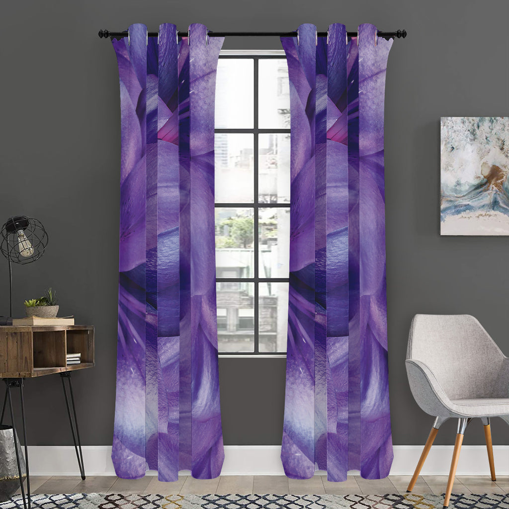 Purple Lily Flower Print Curtain