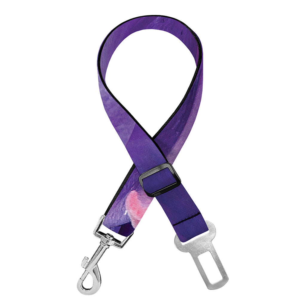Purple Lily Flower Print Dog Seat Belt