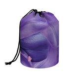 Purple Lily Flower Print Drawstring Makeup Bag