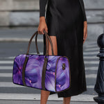 Purple Lily Flower Print Duffle Bag