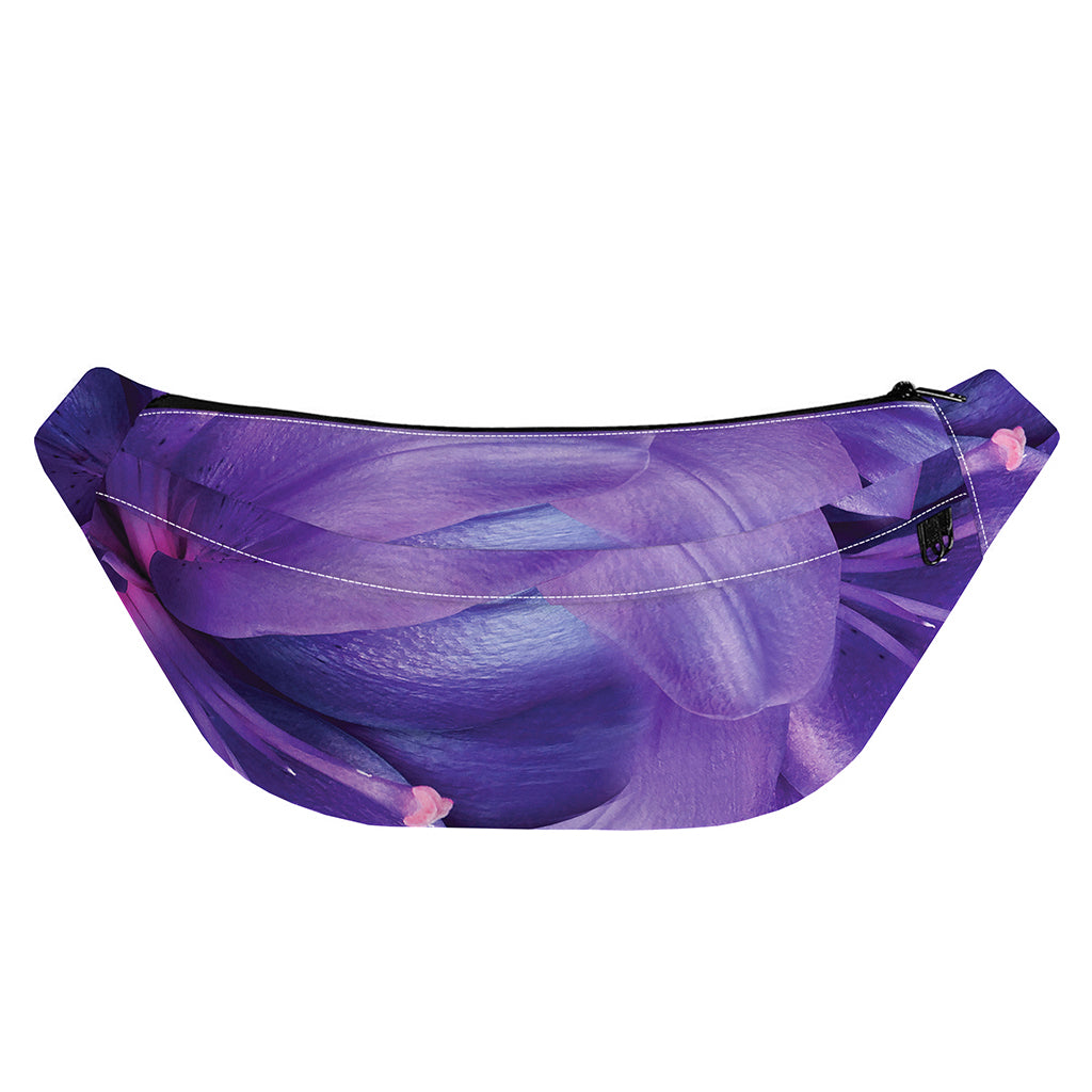 Purple Lily Flower Print Fanny Pack
