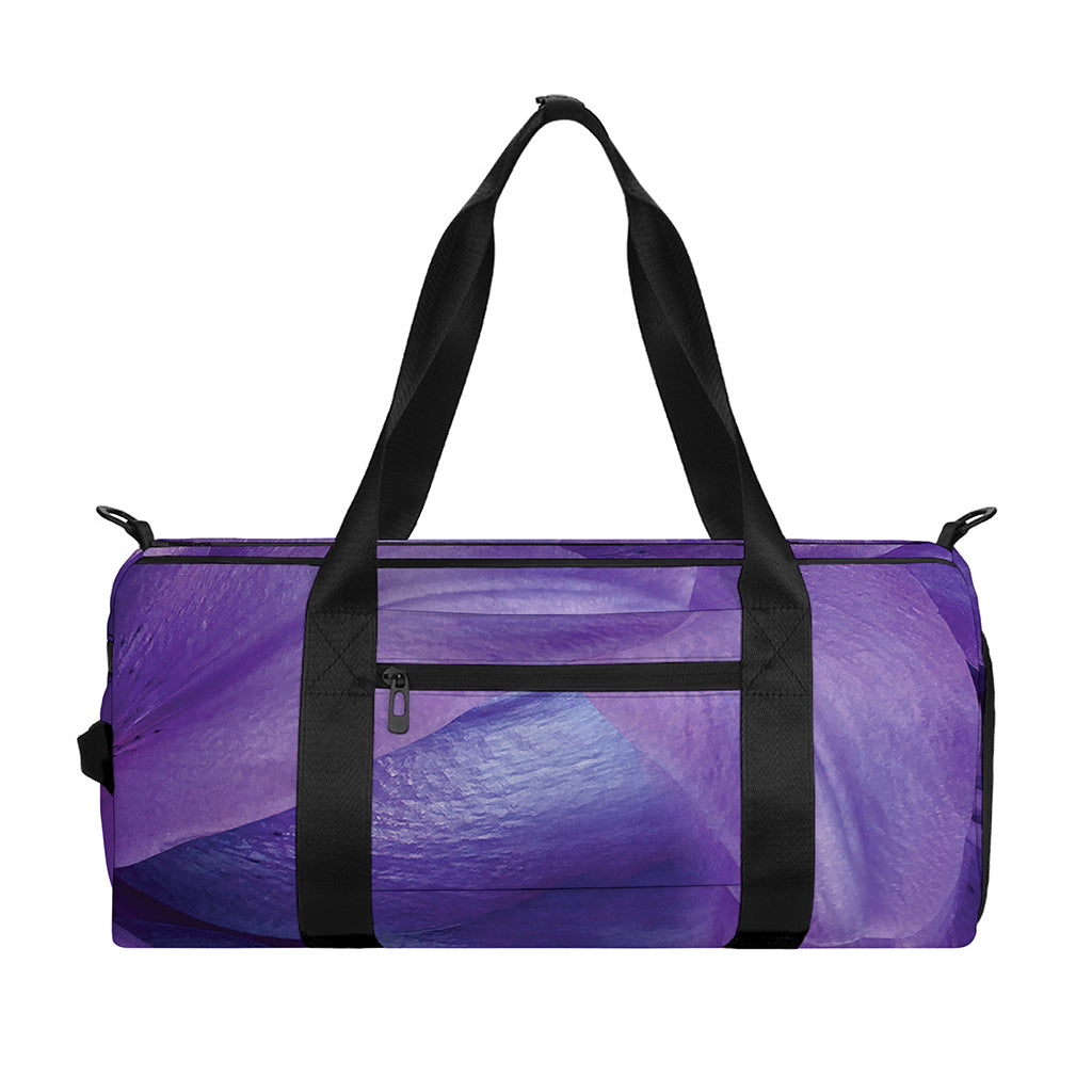 Purple Lily Flower Print Gym Bag