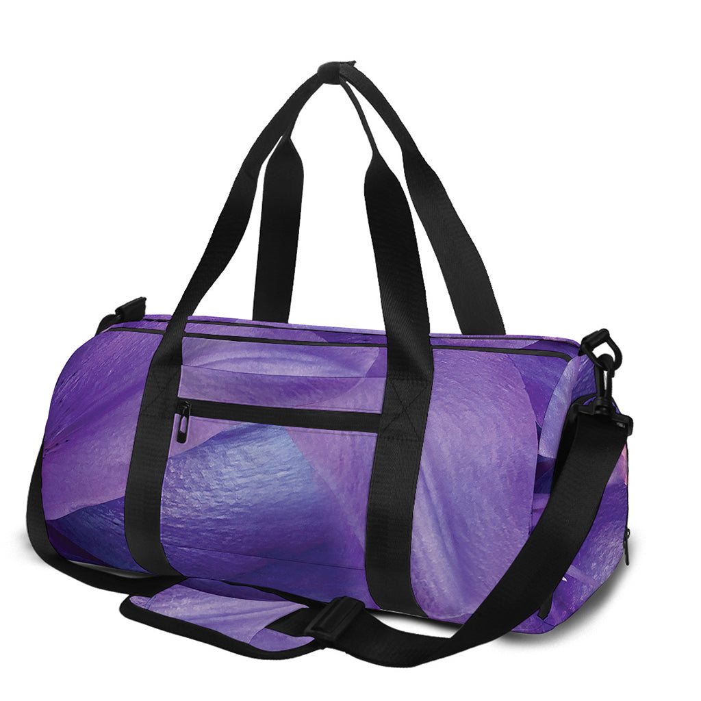 Purple Lily Flower Print Gym Bag