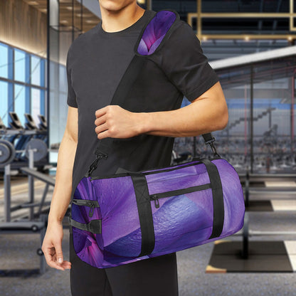 Purple Lily Flower Print Gym Bag