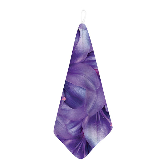 Purple Lily Flower Print Hand Towel