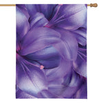 Purple Lily Flower Print House Flag